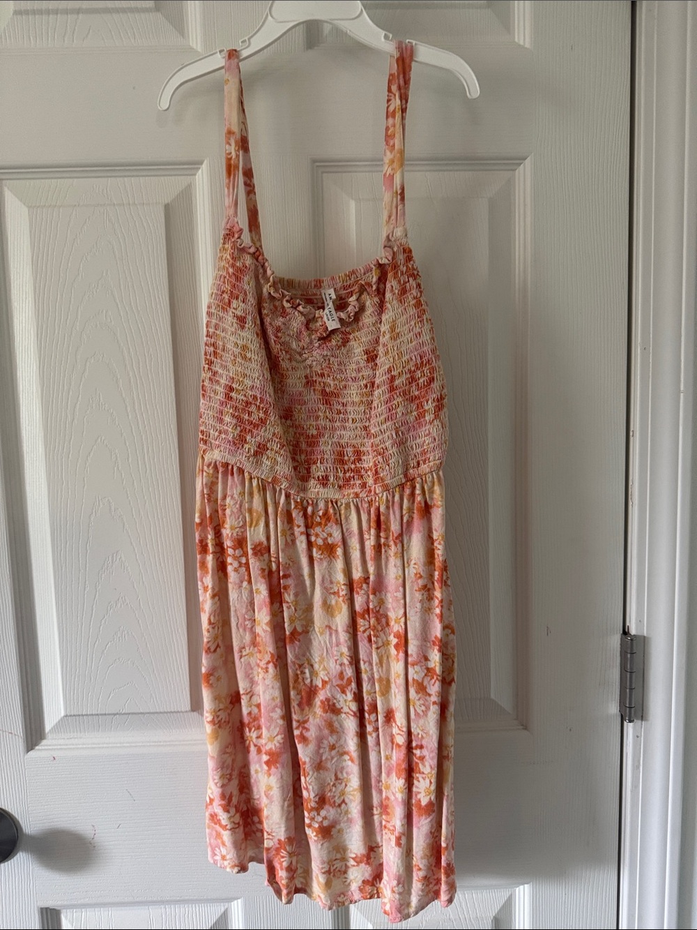American Eagle Outfitters Pink & Peach Floral Smocked Sundress